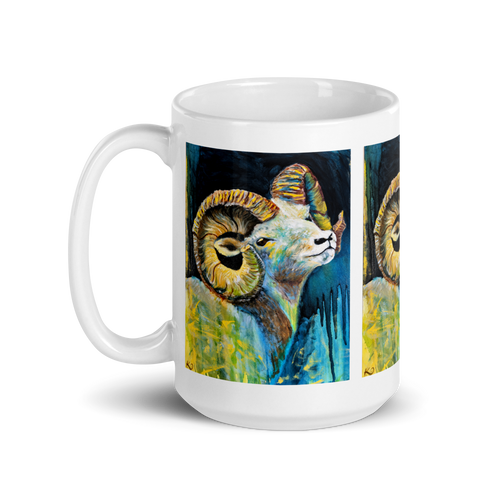 Ram White glossy mug